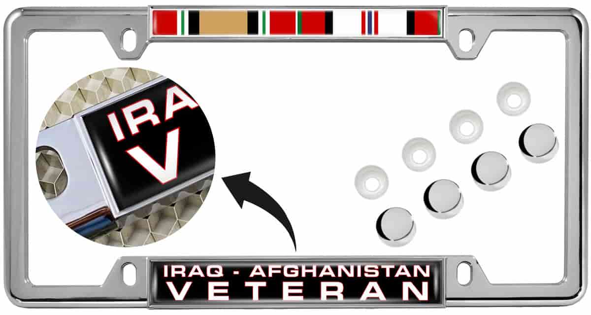 Iraq - Afghanistan Veteran - Car Metal License Plate Frame